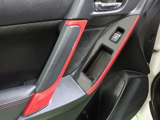 Forester Interior panels gloss carbon with red vinly wrap