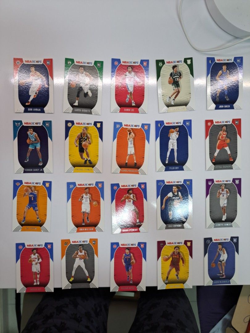 2020 NBA Hoops Rookie Cards (Category: Vintage Collectibles) located in Singapore. Submitted by wklim79 (Listing ID 1226893131, Image 1). Description: $2.50 per card, $18 for any 8, $25 for any 12, $40 for all 20 cards..