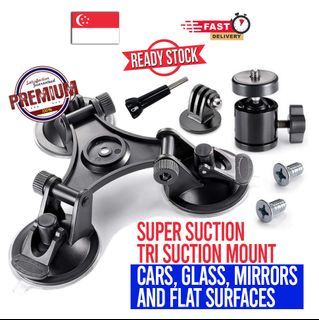Super Suction With Stable Pads, Triple Suction Cup Mount, Go pro car, GoPro Car, Motorcycles, Windows, Flat Surfaces, Gopro, Insta360, DJI Action 2. Camera mount for car, camera mount for window, camera mount for flat surfaces