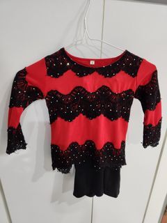 Red baju raya for girls