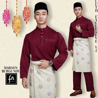 Baju Melayu/Kurung (Brand New) Cekak Musang in Maroon
