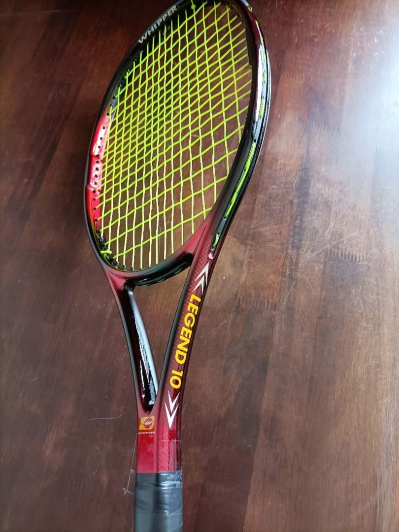 Whipper Legend 10 Tennis Racket (Category: Racket & Ball Sports) located in Singapore. Submitted by richardrayne (Listing ID 1224912377, Image 2). Description: Product Information Name: Whipper Legend 10 Tennis Racket Weight: 300g Length: 68cm Width of Racket Face: 26cm Price: SGD 70.00 (Negotiable) Additional Comments: The product is only used once or twice. Accepted payments include Cash on Meetup only. Meet-ups will be held at Lakeside MRT Sta
