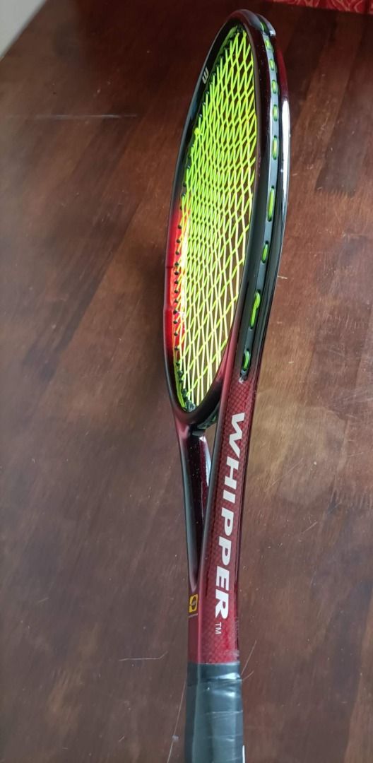 Whipper Legend 10 Tennis Racket (Category: Racket & Ball Sports) located in Singapore. Submitted by richardrayne (Listing ID 1224912377, Image 1). Description: Product Information Name: Whipper Legend 10 Tennis Racket Weight: 300g Length: 68cm Width of Racket Face: 26cm Price: SGD 70.00 (Negotiable) Additional Comments: The product is only used once or twice. Accepted payments include Cash on Meetup only. Meet-ups will be held at Lakeside MRT Sta