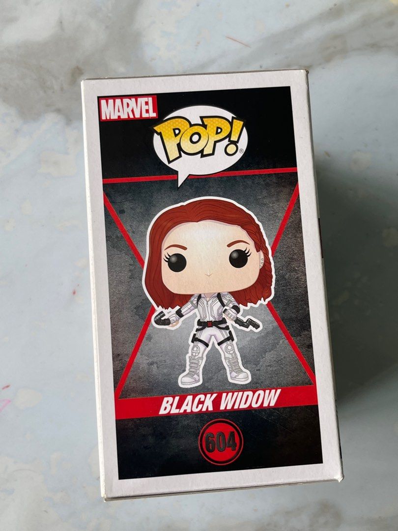 Black Widow Funko Pop wrong box (Category: Toy Figures) located in Singapore. Submitted by efazrul (Listing ID 1225161274, Image 4). Description: black widow funko pop but in the wrong box. Purchased at simplytoys accepts paynow.