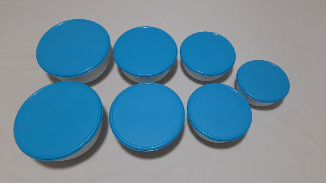 Ikea's REDA Food Containers (Category: Food Organisation & Storage) located in Singapore. Submitted by capricorn20210806 (Listing ID 1234183134, Image 3). Description: Ikea's REDA plastic food containers. Used. Has been in storage for some time. Muslim household. Were sets of 4 (diameters 19cm, 17cm, 15cm, 13cm). Had 2sets. Lost a 13cm one on a trip. All 7bowls & 7lids for $12. Meet up only (evenings). Cash only..