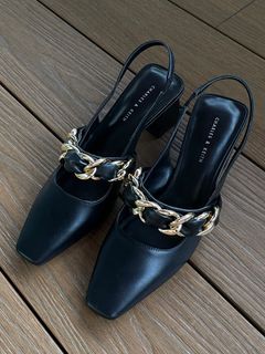 Charles&Keith Black Chained Heels