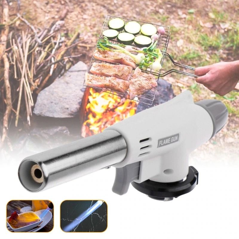 Kitchen Gas Torch Flame Gun Professional Blowtorch Cooking Soldering Butane Autoignition Gas-Burner Lighter Heating Welding Burner (Category: Bakeware) located in Singapore. Submitted by vibe-x (Listing ID 1230124339, Image 1). Description: Features: Flame and temperature can be adjusted, the temperature can be as high as 1350°C Wind proof, moisture proof and water resistant, better than electric welding. Fully automatic electronic ignition, safe