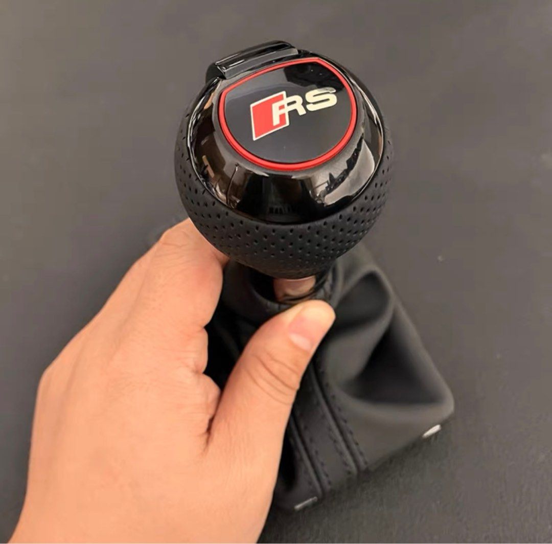 Audi Volkswagen VW Golf GTI R Jetta A3 A4 A5 A7 A8 Q2 Q3 Q5 Q7 S-tronic RS gear knob (Category: Interior Styling & Trim) located in Singapore. Submitted by car4life (Listing ID 1045729363, Image 4). Description: Leather $128; Carbon fibre & Alcantara : $158 Full black gear knob add $20. ⭐️ RS, Stronic, GTI, R logos. -Direct fit for front facing shift gear knob; -Side press button can be modified; -Leather boot bracket use back original one if rep