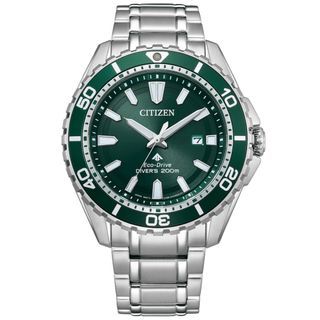 100% Authentic BN0199-53X Citizen Promaster MARINE Green Dial Diving 200m Mens Stainless Steel Watch