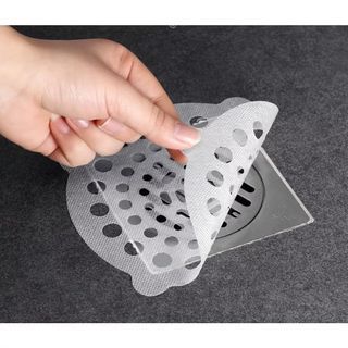 Drain hair catching sticker