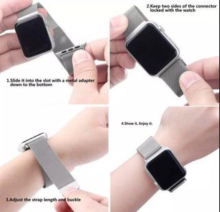 Milanese Loop Strap Stainless Steel band For @pple Watch 42mm wristband Series 1/2/3 44mm series 4