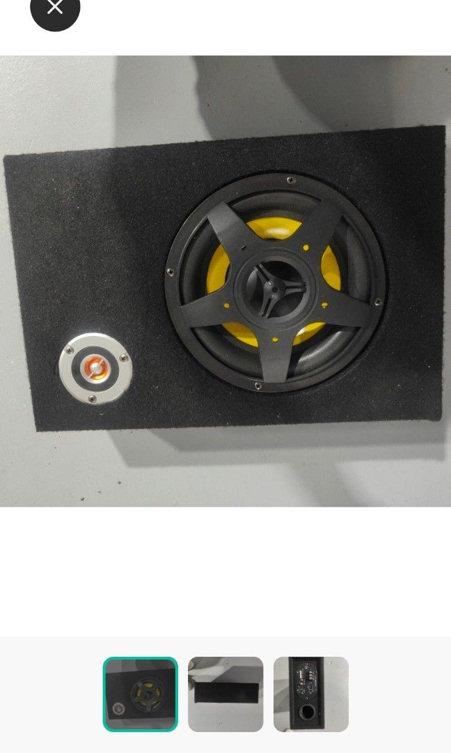 Used 10 woofer (Category: Soundbars, Speakers & Amplifiers) located in Singapore. Submitted by cheap_2 (Listing ID 1199050199, Image 2). Description: Selling 10' woofer with built in amplifier inside, mean there not need extra needed. Juz install n enjoy it. Selling at $158 nego. Can't fixed my car Text me at 94511888. Lowballer pls stay away! Only deal at my place..