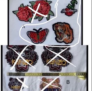 *Clear* BN Gucci Embroidered Patches (1 Set Only) Iron on / BN KENZO Fashion Embroidery Embroidered Sequined Patch Iron on Sew on DIY Handmade Craft ( Cloth, Jacket, Jeans, T-shirt, Laptop, Bag, Pouch decoration)