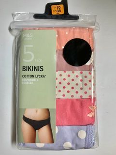 Brand New Marks & Spencer Cotton Lycra Bikini Ladies Panties Underwear  Pastels