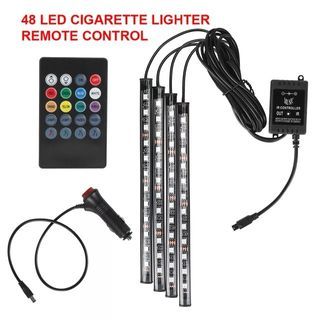 🤩 ! 12v Cigarette Lighter Socket 48 LED Strip Dancing  Light With Remote Control For Car Boat Ship Aeroplane Motorcycle Etc -  #Lotusgod Lotus God 🌟 Plastic 304 🌟