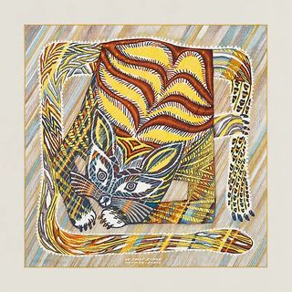 Hermes 90 Le Chat Carre