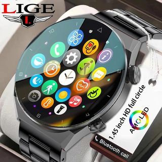 Original LIGE NFC Access Control Smart Watch AMOLED 454454 IPW8 WaterProof SmartWatch Men Bluetooth Calling Sports HD Screen Watch