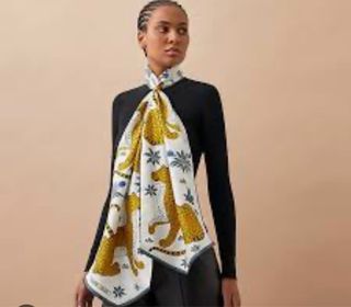 LNIB - Hermes Les leopards silk muffler