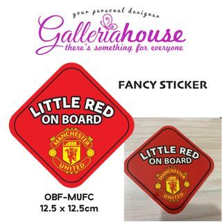 GALLERIA HOUSE Fancy Sticker Manchester United Man U Little One On Board Football Club Soccer