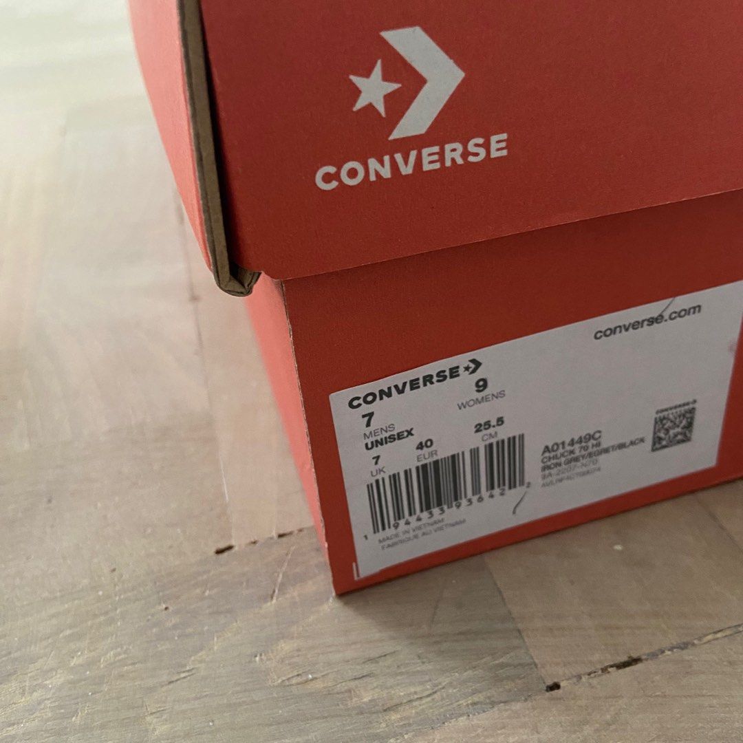 US7M Grey Converse Chuck Taylor 70s (Category: Sneakers) located in Singapore. Submitted by myaesthetics (Listing ID 1251908067, Image 2). Description: .