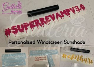 Galleria House Customise Windscreen Sunshade Sticker designs Cars Vans