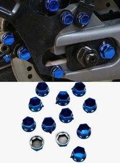 Motorcycle nut / screw cap decoration 30 PCS blue