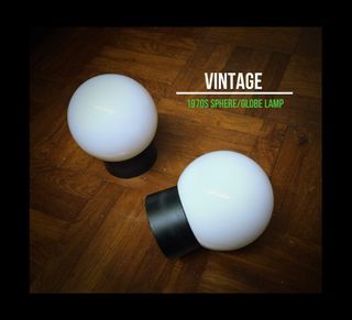 Antique Lamp / Vintage lamp - 1970s Sphere / Globe/ Ball light