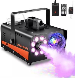 RGB LED Wireless Smoke Fog Machine 600W Stage DJ Disco. Free Smoke Liquid. Disco Ball Lights 600W - 3000CFM 13 Colorful LED Light Effects with remote