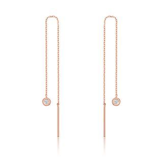 Chow Tai Fook 18k Rose Gold Diamond Earrings