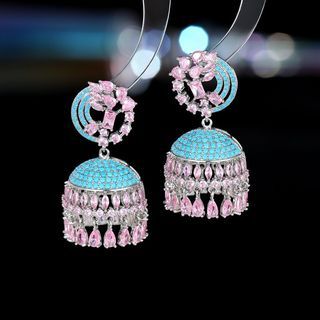 Cubic Zirconia Studded Jhumkas earings