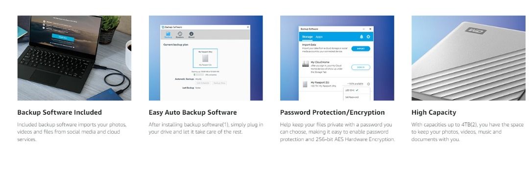 (FREE DELIVERY) Western Digital WD My Passport Ultra USB C Mac And Universal 1TB 2TB 4TB 5TB 6TB Portable External Hard Disk Drive HDD Harddisk (Category: Hard Disks & Thumbdrives) located in Singapore. Submitted by squaredealssingapore (Listing ID 1134394967, Image 4). Description: WD My Passport Ultra (Universal/Mac) Colors: Blue, Silver, Gold Payment by Paynow/Paylah/Cash 1TB - $169 2TB - $195 4TB - $279 5TB - $305 6TB - $369 Warranty: 3 Years