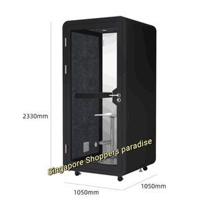 (Free delivery) POD 100 Single Pax Phone Booth/ Office Acoustic Phone Booth, Soundproof Sound proof Privacy Portable POD mobile hand phone handphone telephone Pod Black
