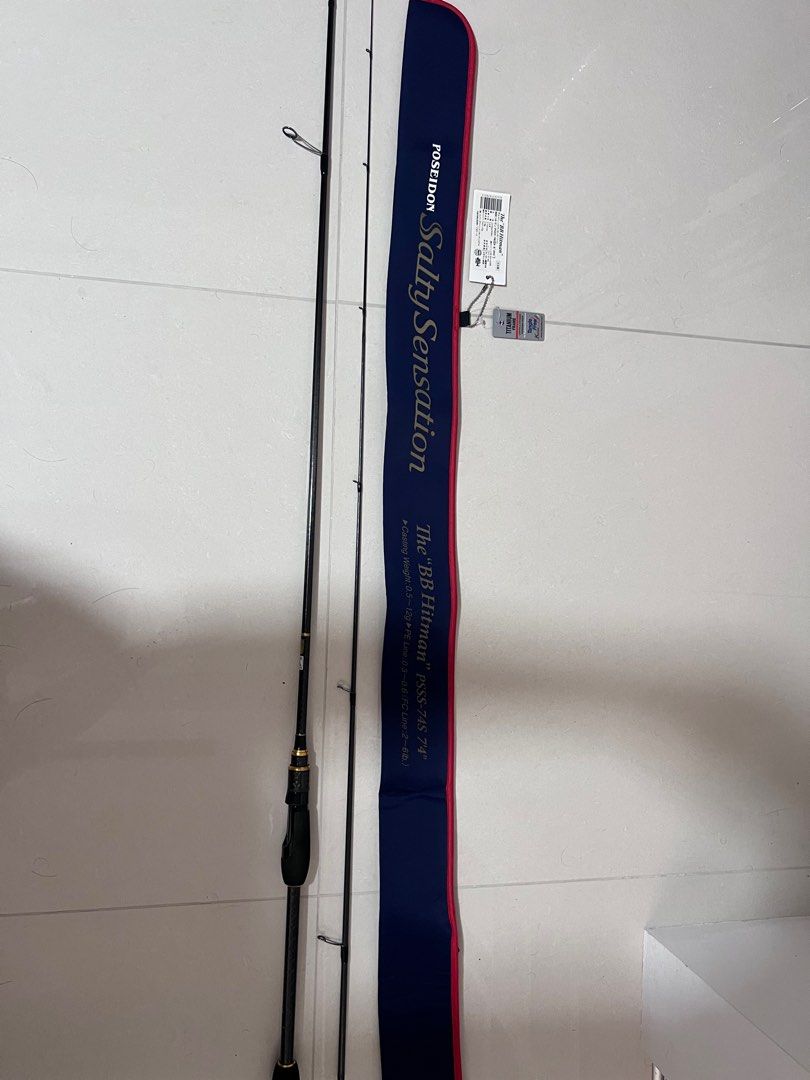 Evergreen Salty Sensation “BB Hitman” 74S (Category: Fishing) located in Singapore. Submitted by cgtjj (Listing ID 1336045035, Image 1). Description: Bought from Lure Haven As good as new Condition: 9.9/10 Casting weight: 0.5~12g PE Line: 0.3~0.6 FC Line: 2~6lbs .
