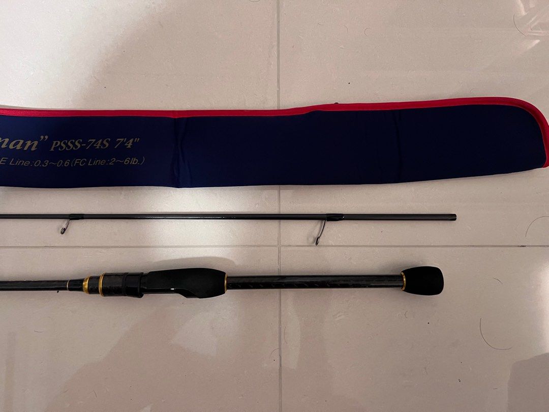 Evergreen Salty Sensation “BB Hitman” 74S (Category: Fishing) located in Singapore. Submitted by cgtjj (Listing ID 1336045035, Image 2). Description: Bought from Lure Haven As good as new Condition: 9.9/10 Casting weight: 0.5~12g PE Line: 0.3~0.6 FC Line: 2~6lbs .