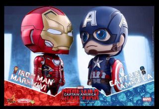 Rare. Large cosbaby Capt America and Iron man 23 cm large figurines