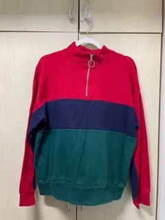 forever 21 colour block sweater with zipper