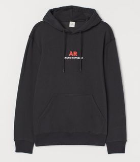 h&m unisex printed hooded hoodie