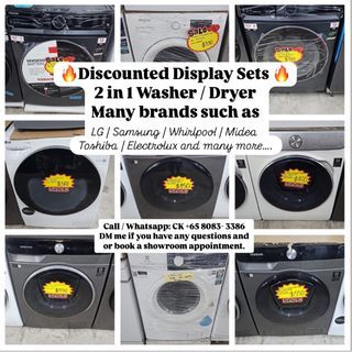🔥Sales🔥 Display sets for 2 in 1 Washer Dryer… Midea Toshiba Electrolux Whirlpool Fisher & Paykel and many brands to choose from
