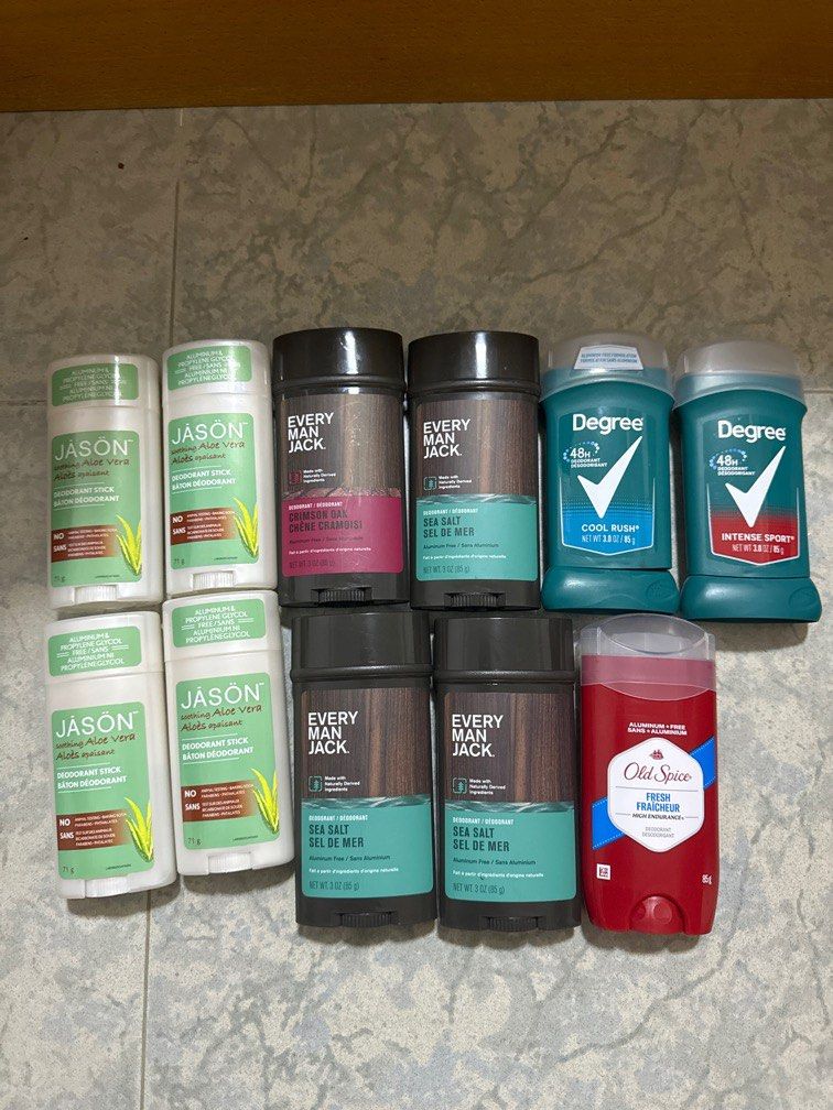 Aluminum Free Deodorant (Category: Fragrance & Deodorants) located in Singapore. Submitted by infinize (Listing ID 1335153332, Image 1). Description: Jason / Every Man Jack / Degree / Old Spice.