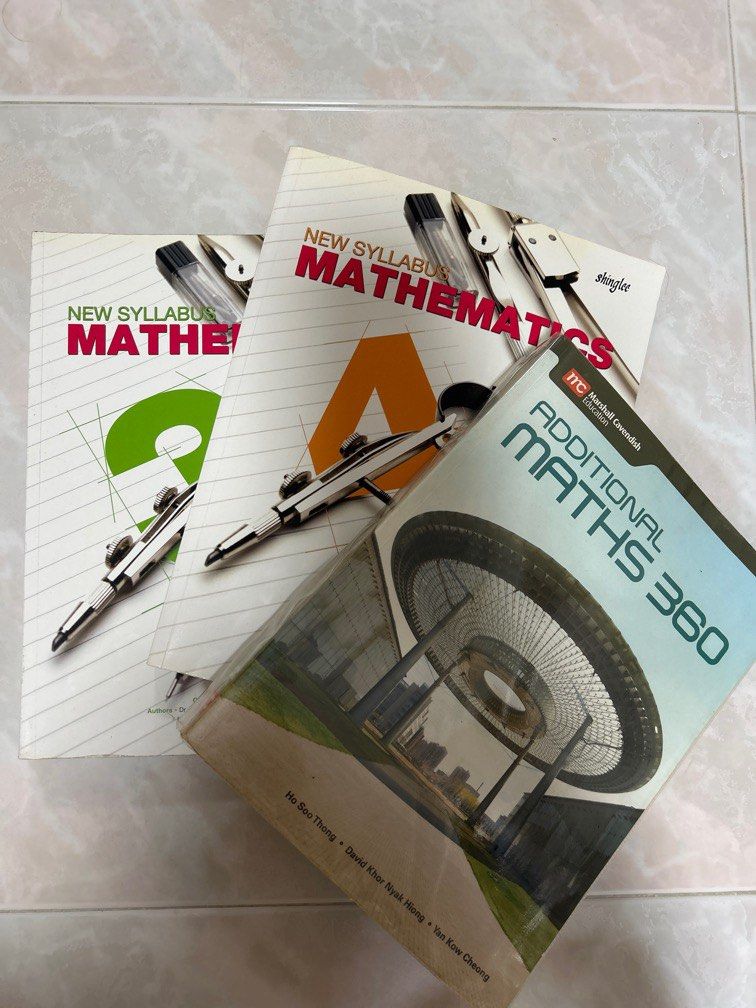 Upper Secondary 3 and 4 E Math and A Math Textbooks (old syllabus) (Category: Textbooks) located in Singapore. Submitted by __littlethings__ (Listing ID 1340983928, Image 1). Description: Still in good conditions. Only highlighted some questions or wrote a bit in pencil. Otherwise it’s clean. In good condition Take all for $12.