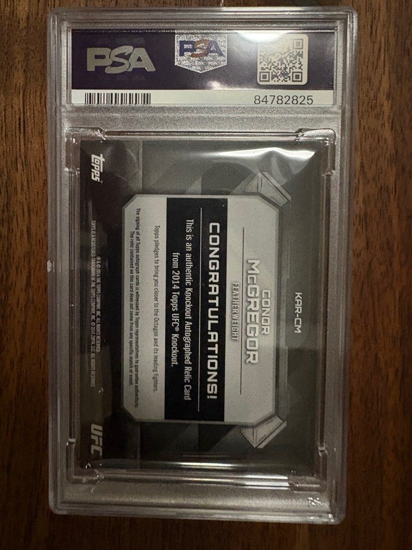 Conor McGregor UFC signed PSA certified autograph and worn memorabilia patch card (Category: Other Merchandise) located in Singapore. Submitted by mancave_memorabilia (Listing ID 1342623979, Image 2). Description: Similar conor signed item with patch is easily going for more than a thousand dollars usd. Other photo refers. .