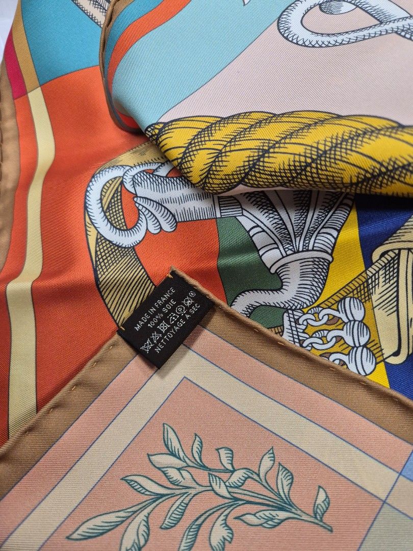 Hermes scarf (Category: Accessories) located in Singapore. Submitted by sfcct (Listing ID 1335658663, Image 3). Description: Double face Hermes Carre 90. Della Cavalleria designed by Virginie Jamin. Comes with original box, ribbon and receipt (but only copy of receipt will be provided as there are other items on the same receipt). Currently retails at $1300..