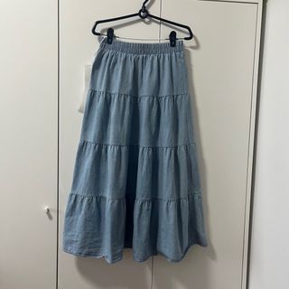 High quality denim maxi long skirt y2k