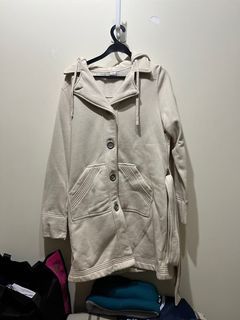 Fleece-lined Hooded Wrap Coat