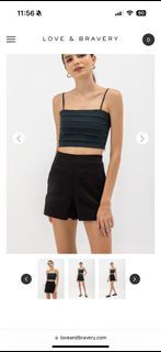 BNWT LAB JULIET PLEATED CAMISOLE CROP TOP