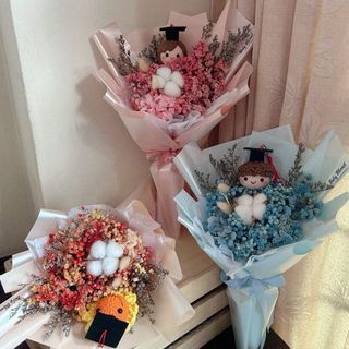 Graduation Bouquet/ Preserved Flower Bouquet/ Crochet Bouquet