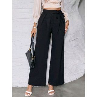 Wide Leg Minimalist Pants in black Work Office Smart Casual