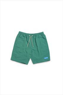 BeyondTheVines Nylon Drawstring Shorts in Forest Green