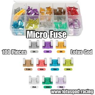 🤩 ! 100 Pieces Of Micro Fuse 2A | 3A | 5A | 7.5A | 10A | 15A | 20A | 25A | 30A | 35A For Newer Vehicle Car SUV Truck Etc #Lotusgod Lotus God 🌟 Box 333 🌟 Super Mini Blade