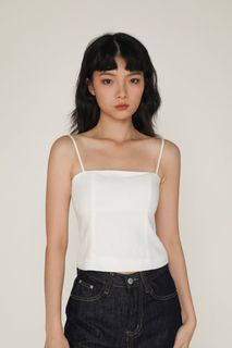 Ivara Linen Padded Top (White)
